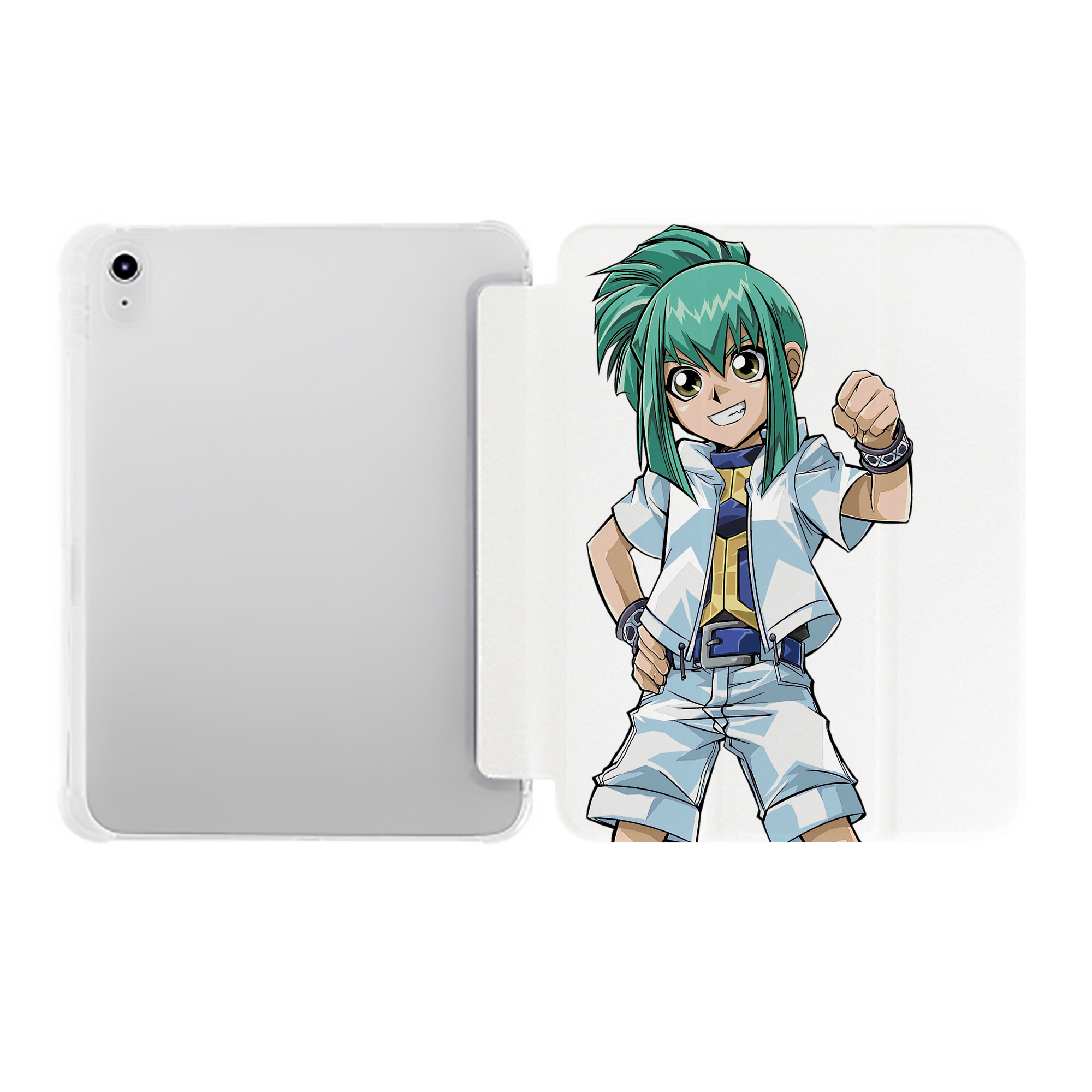 （画像用） 遊☆戯☆王 Yu-Gi-Oh! IPad ケース ペン収納付き 三つ折りスタンド PUレザー×シリコン 対応機種9.5/10.5/10.9インチ